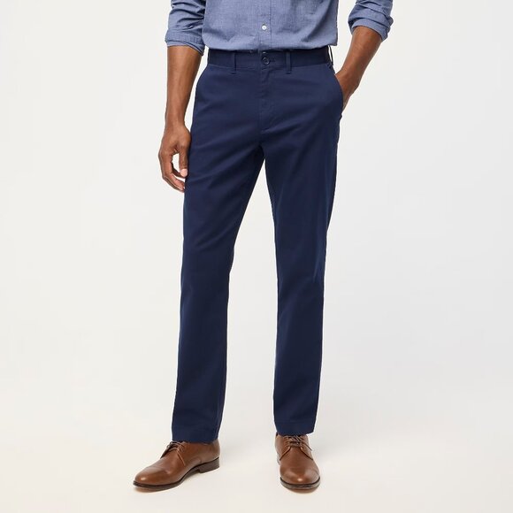 NWT 2023 J Crew Pants Straight Fit Flex Chino Navy Blue Mens 38x32 $79.50